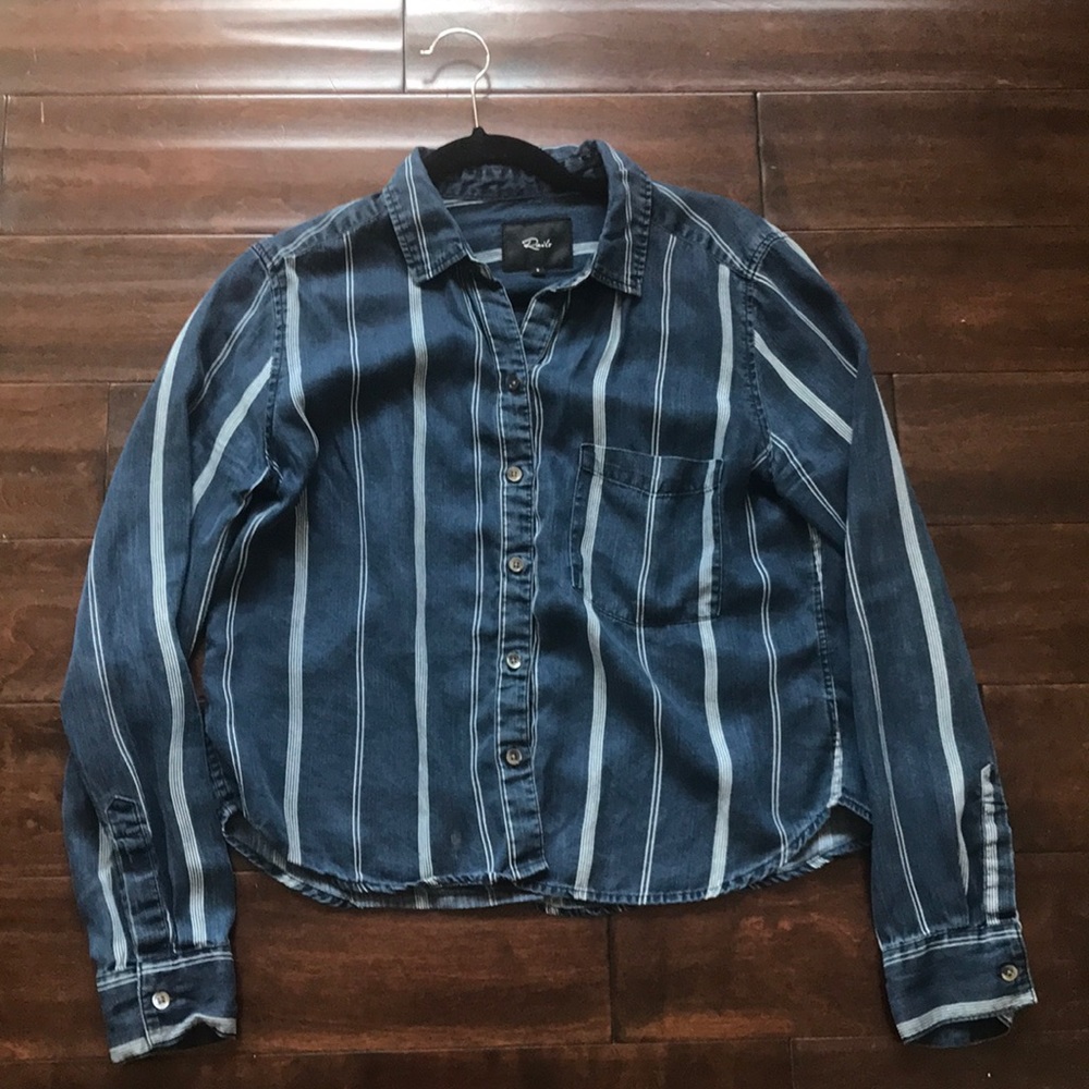 Rails Dana Button Up Midnight Tribeca Stripe Shirt - image 4